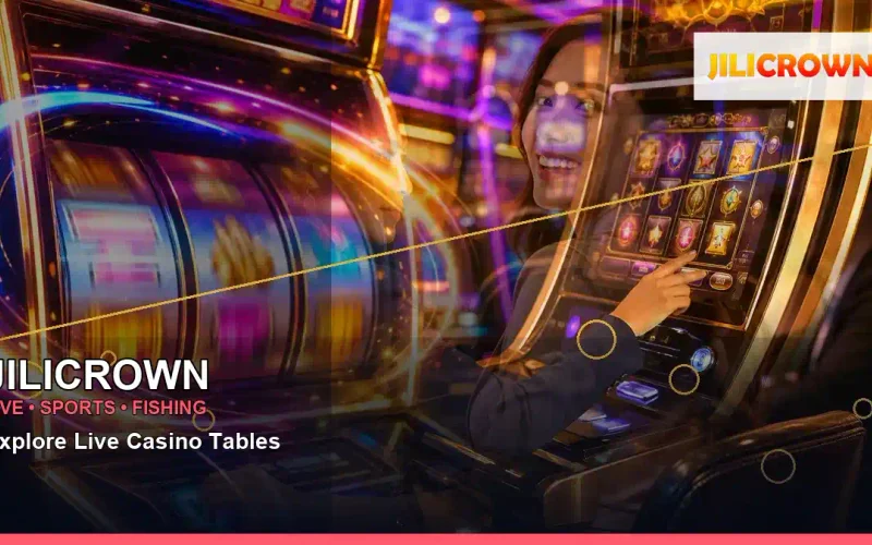 PHCROWN digital casino lobby featuring slot games and live dealer tables