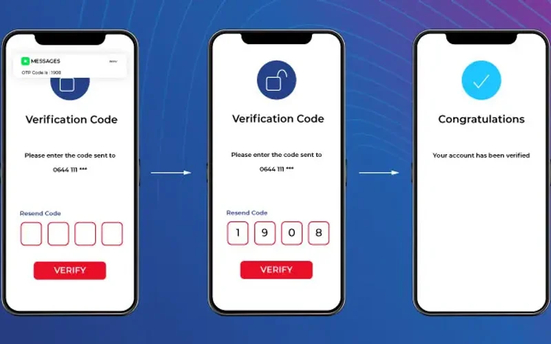 PHCROWN account security login verification and SMS OTP confirmation